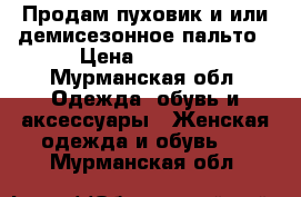 Продам пуховик и/или демисезонное пальто › Цена ­ 1 500 - Мурманская обл. Одежда, обувь и аксессуары » Женская одежда и обувь   . Мурманская обл.